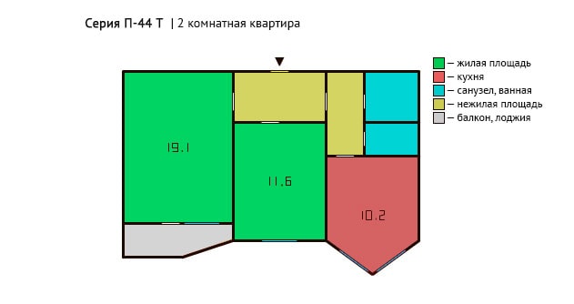 Двухкомнатная квартира